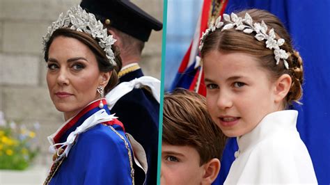 Princess Charlotte And Kate Middleton Twin In Similar Headpieces At