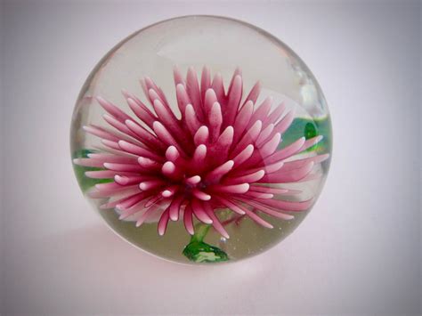 Lovely Vintage Flower Design Hand Blown Glass Round Etsy Uk Hand Blown Glass Hand Blown