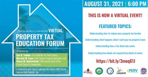Polk County Constitutional Officers Present A Virtual Property Tax