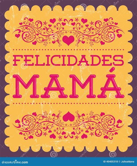 Felicidades Mama Congrats Mother Spanish Text Stock Photo Image