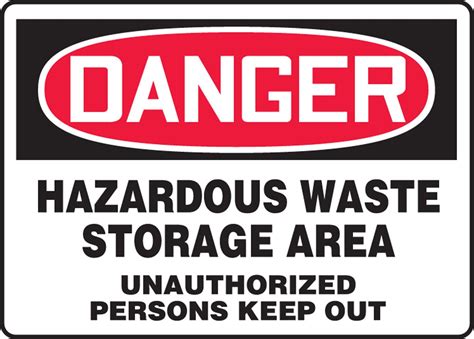 Accuform MCHG030XT Legend DANGER HAZARDOUS WASTE STORAGE AREA