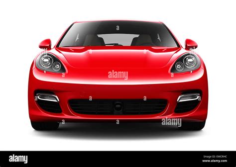 Red Luxury Car Front View Stock Photo Alamy