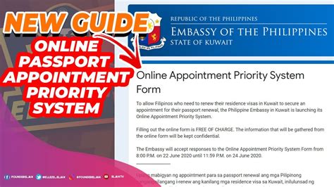 · photocopy of the resident's card. GUIDE: PASSPORT RENEWAL ONLINE APPOINTMENT PRIORITY SYSTEM ...