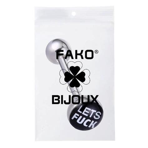 Fako Bijoux® Tongpiercing Logo Lets Fuck Zwart