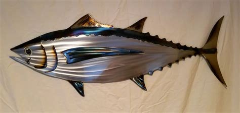Metal Albacore Tuna Torched Wall Art Etsy