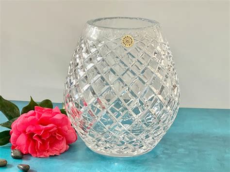 Cut Crystal Vase Bohemian Crystal Vase Bohemian Cut Crystal Etsy