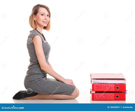 Woman Work Overworked Businesswoman Plenty Of Documents Isolated Stock