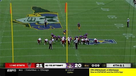 ECU Kicker Misses Potential Game Winning Field Goal Against NC State