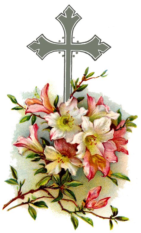 Cross With Roses Clipart Clipart Best