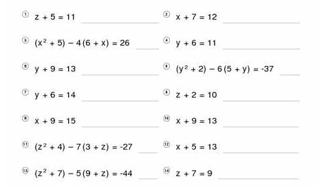 One Step Equations Worksheets | Math Worksheets Printable
