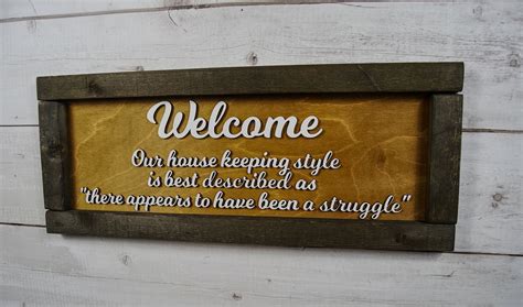 Funny Welcome Sign Front Door Display Sarcastic Plaque Wood Etsy