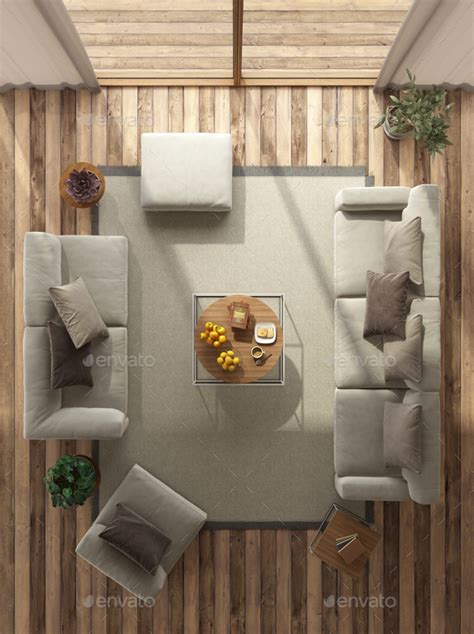 Top View Of A Modern Living Room Stock Photo By Archideaphoto Photodune