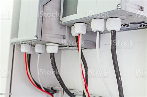 Cable Glands On Power Connections At Electricity Distribution Stock