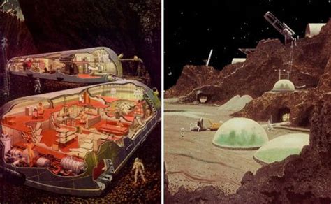 Space Colony Vintage Space Art Space Art Retro Futurism