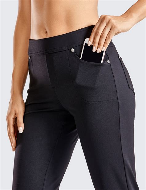 Crz Yoga Women Flare Yoga Pants Bootcut Elastic Waist Causal Work Pants Pockets Ebay