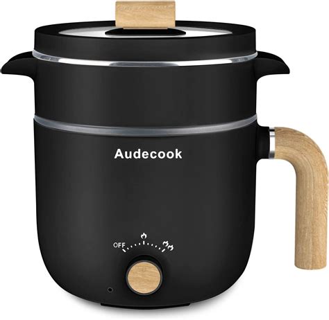 Amazon Com Audecook Hot Pot Electric With Steamer L Portable Non