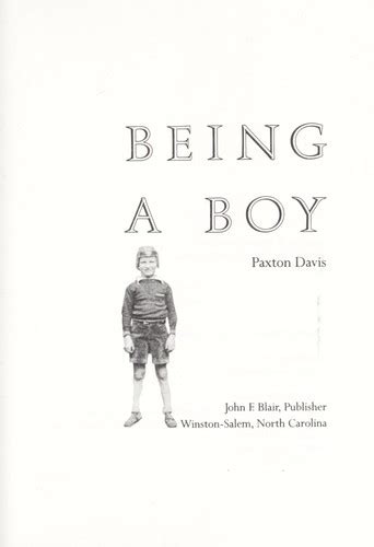 Being A Boy By Paxton Davis Open Library