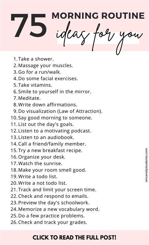 75 Morning Routine Ideas That Will Change Your Life Artofit