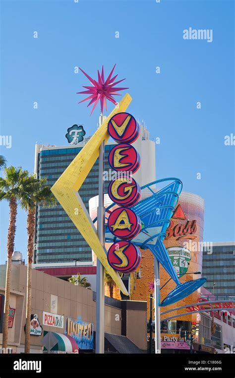 Daytime View Of Neon Signs In Downtown Las Vegas Stock Photo Alamy