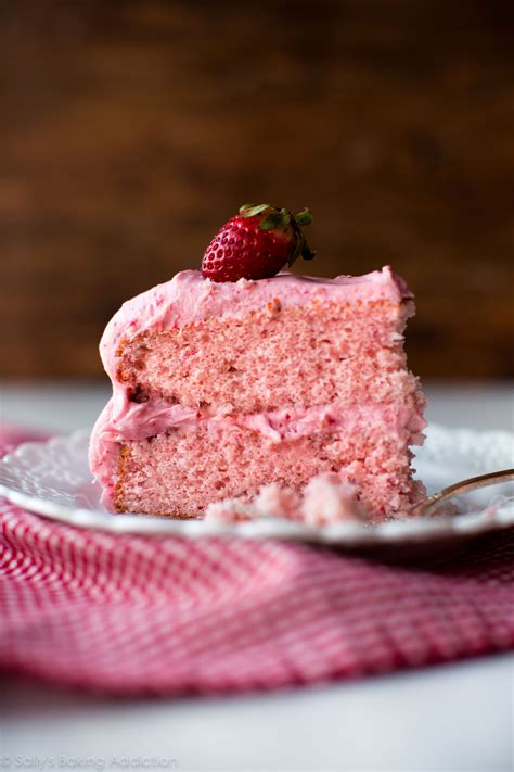 This chickpea strawberry cake is easy to make even though it uses aquafaba. Homemade Strawberry Cake | Sally's Baking Addiction ...