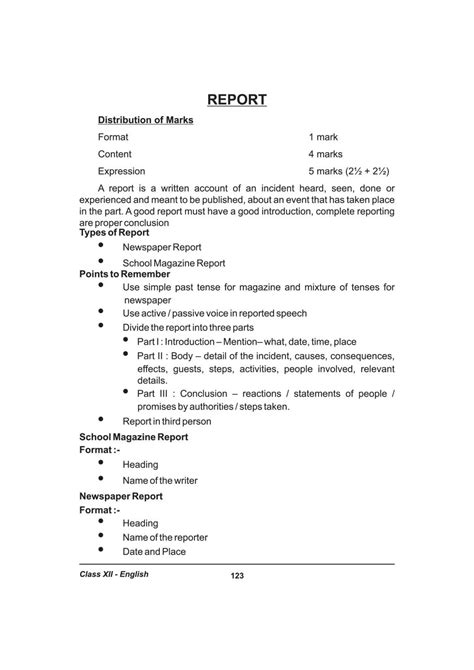 Favorite Report Writing Format Nios Short Example Pdf