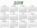 Monthly Yearly 2018 Calendar Template Excel Word