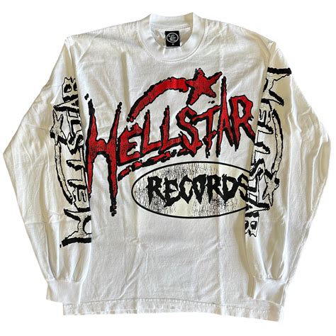 Hellstar Studios Records Long Sleeve Tee Shirt White The Sole Broker