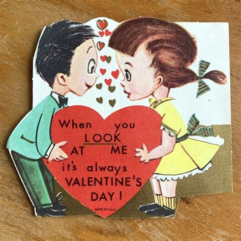 Vintage 1960s Valentine Card Set Classroom Valentine Cards Etsy In