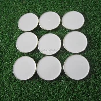 25mm White Background Blank Metal Magnetic Golf Ball Marker For Diy
