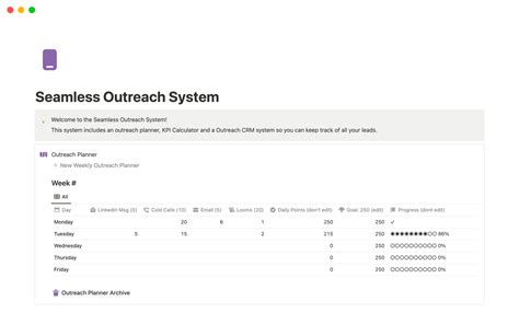 Seamless Outreach System Notion Template