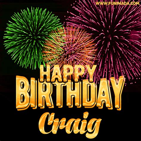 Wishing You A Happy Birthday Craig Best Fireworks  Animated