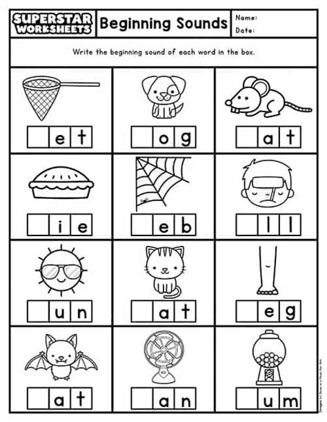 Beginning Letter Sounds Worksheets Worksheets For Kindergarten
