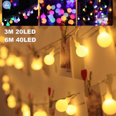 Battery Operated Led Globe String Lights Party Christmas Decor Ball Fairy Lights Ebay