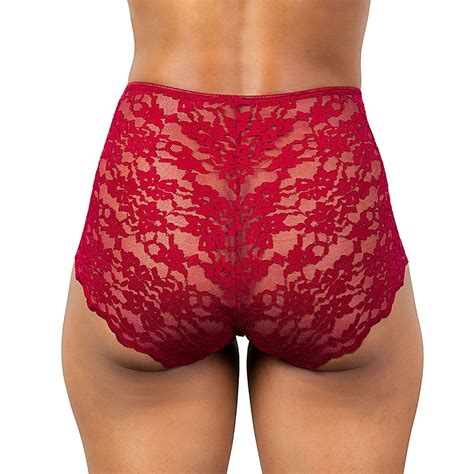 full coverage high waisted panties in our romantic queen s lace smooths your curves without