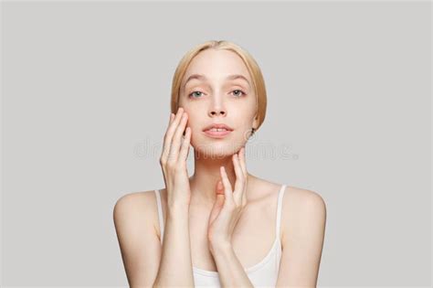 Perfect Female Face Beautiful Woman With Clean Healthy Shiny Fresh Skin Stock Image Image Of