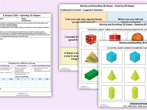 Eyfs Maths Exploring 3d Shapes Learning Activity Teaching Resources