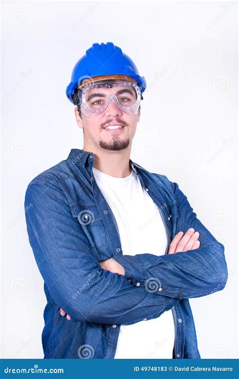 Worker With Hardhat Stock Image Image Of Full Expertise 49748183