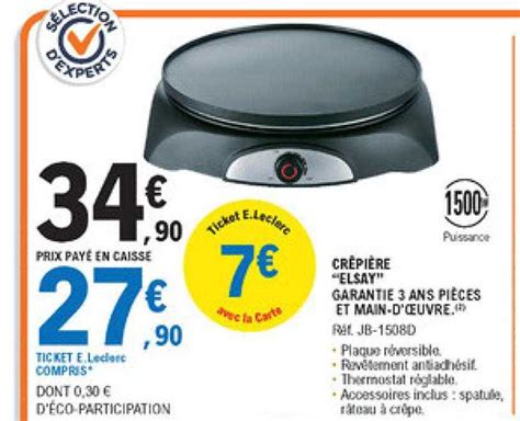 Promo Crêpière Elsay Chez Eleclerc Icataloguefr