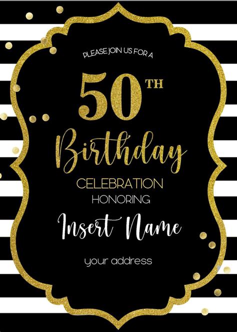 Free 50th Birthday Cake Printables