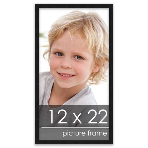 12x22 Contemporary Black Complete Wood Picture Frame With Uv Acrylic