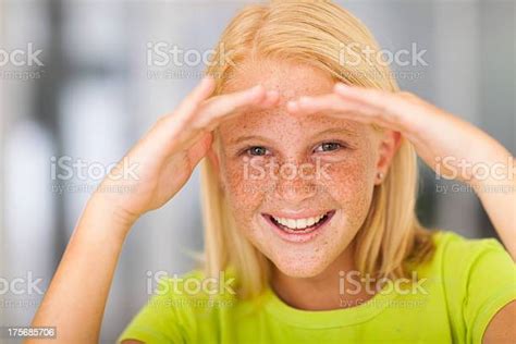 Happy Pre Teen Girl Looking Stock Photo Download Image Now