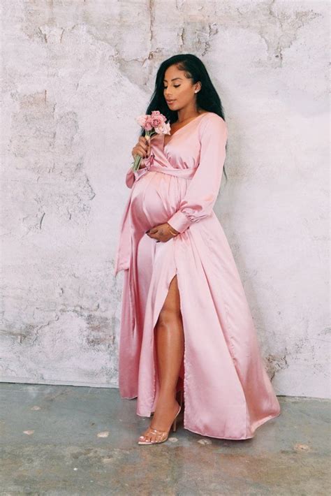 Satin Rose Maternity Gown Maternity Dresses For Photoshoot Maternity