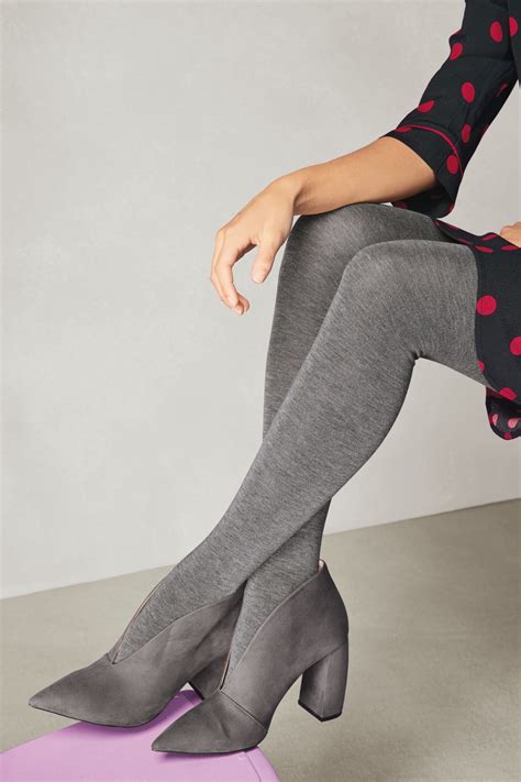 Womens Next Grey Knitted Tights Two Pack Grey Colored Tights Outfit