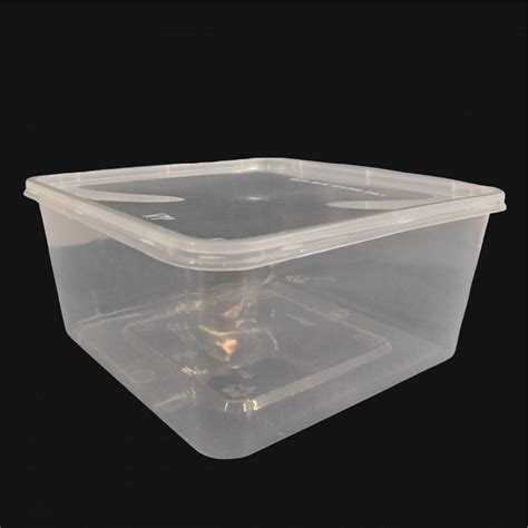 1000ml Square Plastic Container With Lids Slv10 Pack50 Ctn300 50pcs X 6pack