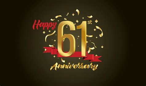 Anniversary Celebration With The 61st Number In Gold And With The Words