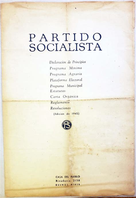 Partido Socialista Declaraci N De Principios Programa M Nimo
