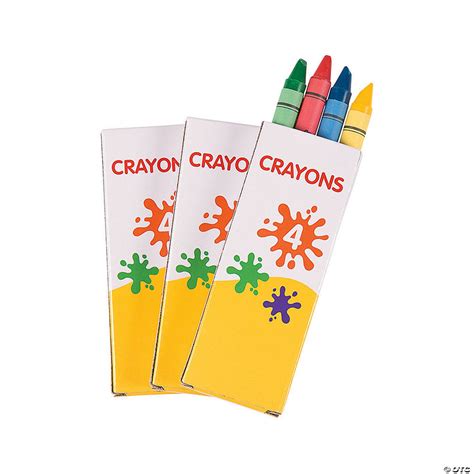 4 Color Crayons 12 Boxes Oriental Trading