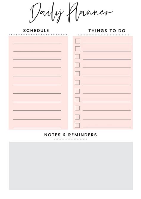 Daily Planner Printable To Do List Print At Home One Page Etsy