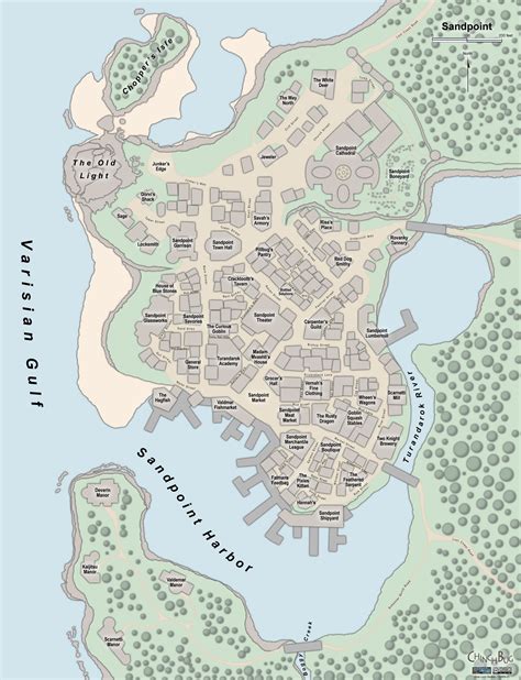 Sandpointvarisia Fantasy Map Fantasy City Map Map