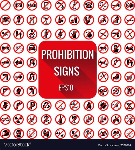 Prohibition Signs Set Royalty Free Vector Image